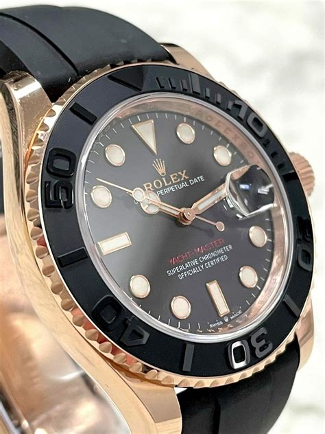 rolex black rubber strap rose gold|rolex yacht master oysterflex rose gold.